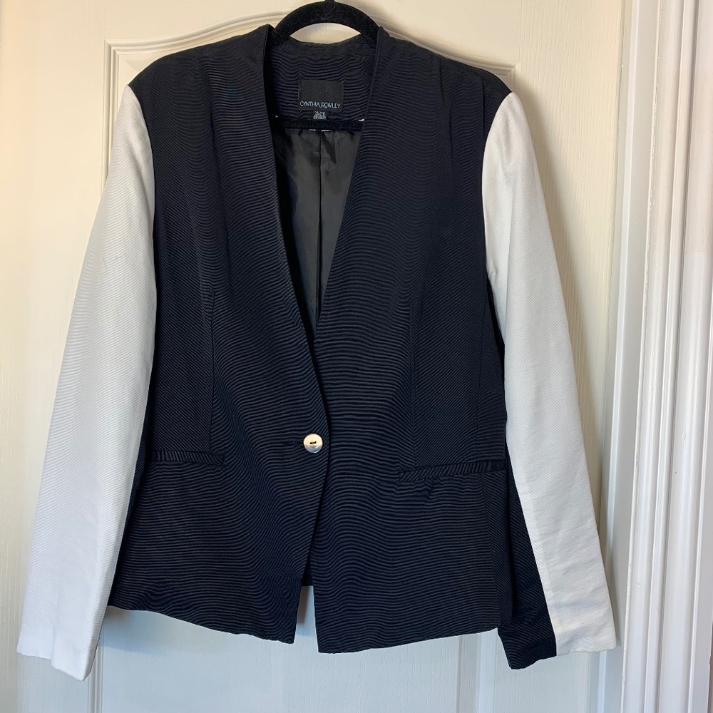 Cynthia‎ Rowley Two-Tone Blazer – Black & White, Modern Chic